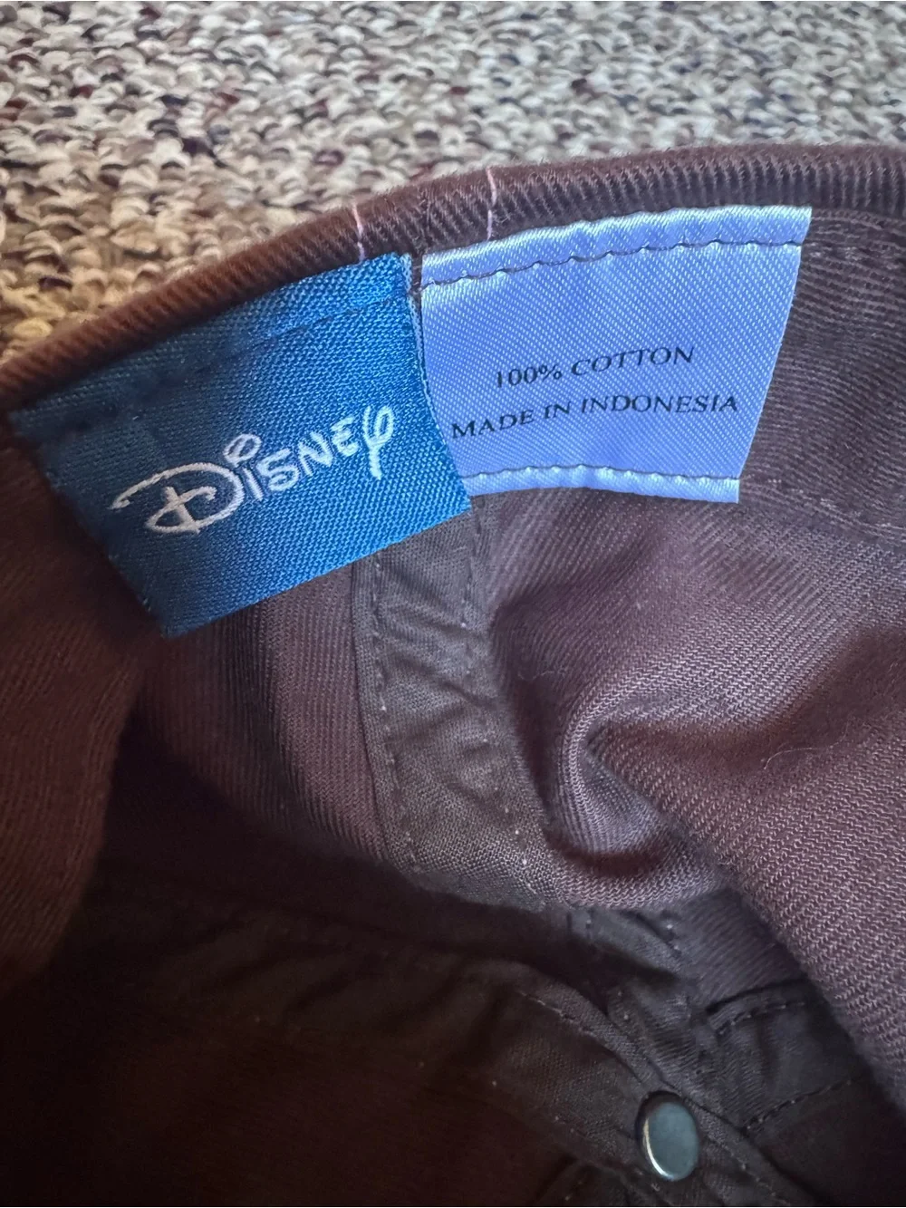 Women's Brown and Pink Baseball Cap with Mouse Patch